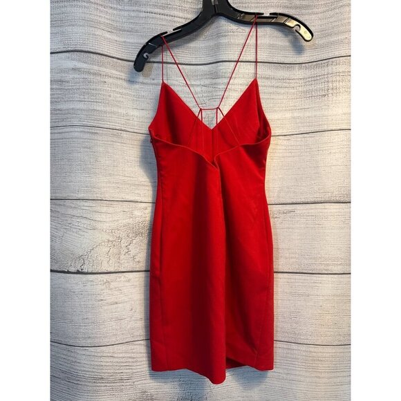 Likely Brooklyn Midi Dress Red Spaghetti Strap Cocktail Dress Size 6 - Picture 2 of 3